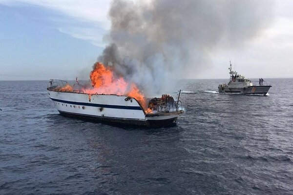 Philippine ferry with 120 people onboard catches fire at sea