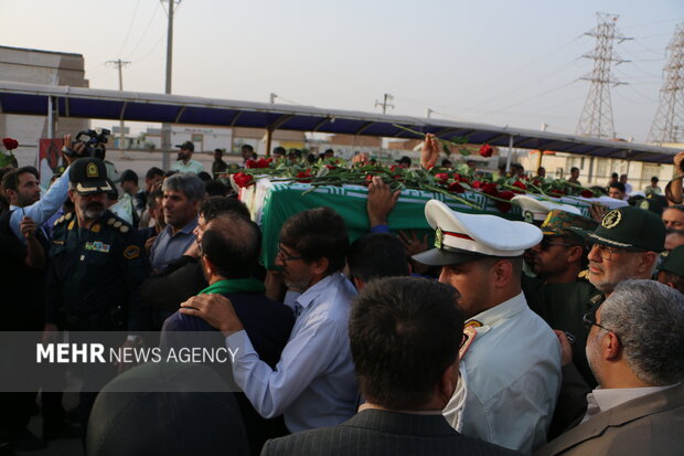 Funeral for Iranian police officer Mohammad Ghanbari
