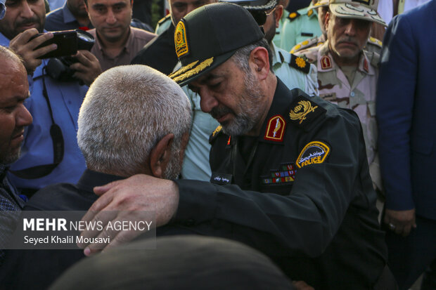 Funeral for Iranian police officer Mohammad Ghanbari
