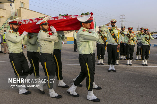 Funeral for Iranian police officer Mohammad Ghanbari
