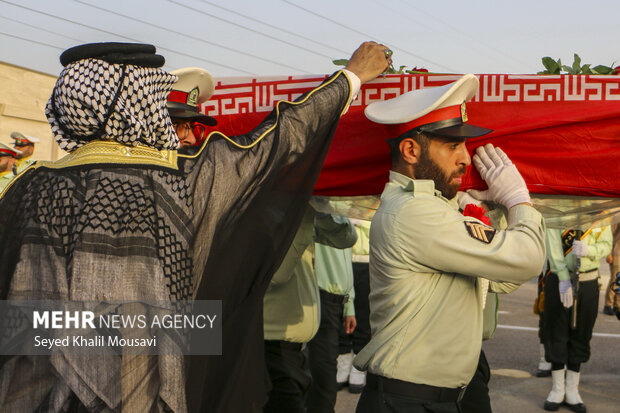 Funeral for Iranian police officer Mohammad Ghanbari
