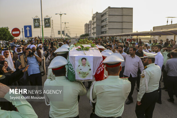 Funeral for Iranian police officer Mohammad Ghanbari
