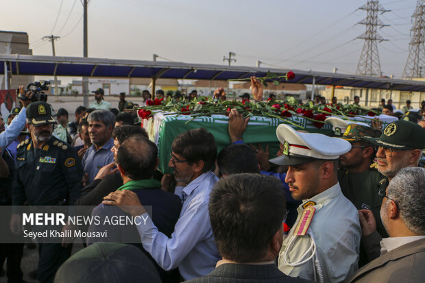 Funeral for Iranian police officer Mohammad Ghanbari
