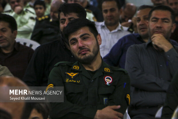 Funeral for Iranian police officer Mohammad Ghanbari
