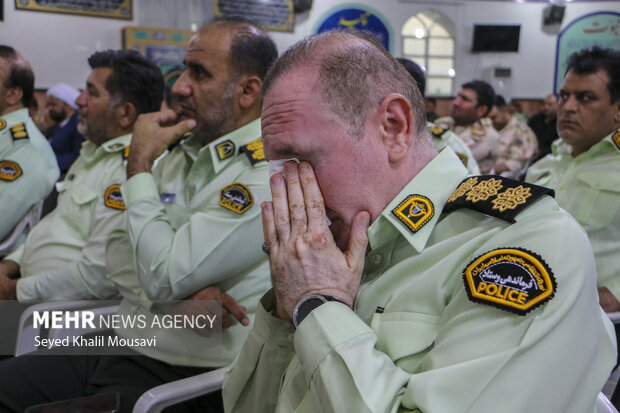 Funeral for Iranian police officer Mohammad Ghanbari
