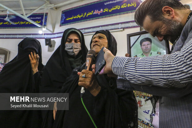 Funeral for Iranian police officer Mohammad Ghanbari
