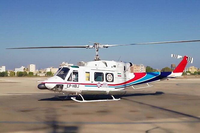 بیمار اورژانسی با بالگرد از جزیره خارگ به بوشهر اعزام شد