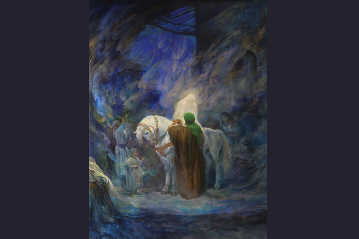 نقاشی تازه حسن روحالامین از ازدواج حضرت علی(ع) و حضرت فاطمه(س)