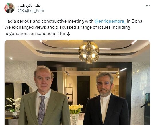 Talks in Doha with EU's Mora serious, constructive