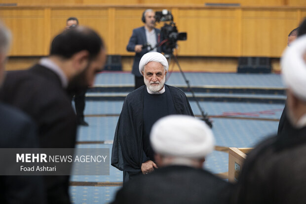 حجت الاسلام غلامحسین محسنی اژه ای رئیس قوه قضائیه  در مراسم گرامیداشت هفته قوه قضاییه حضور دارد