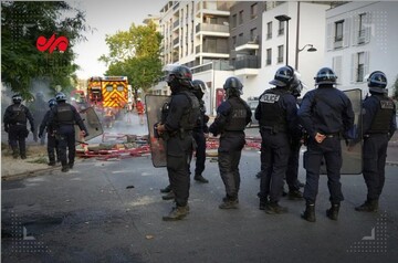 حمله پلیس فرانسه به‌معترضان به‌قتل یک نوجوان باگاز اشک‌آور