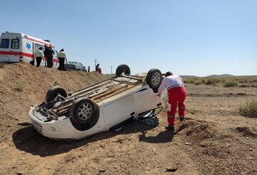 ۷ مصدوم با واژگونی خودرو در جاده قدیم کرج - قزوین