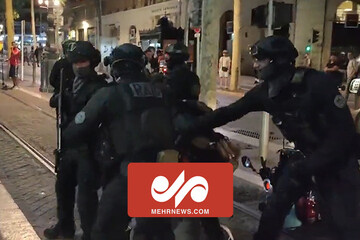 تصاویری از برخورد خشن پلیس فرانسه با یک معترض