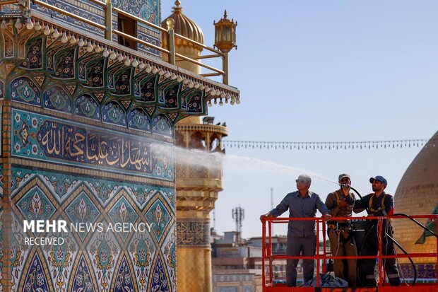 Decorating Imam Ali (AS) shrine for Eid al-Ghadir
