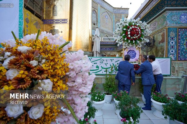 Decorating Imam Ali (AS) shrine for Eid al-Ghadir
