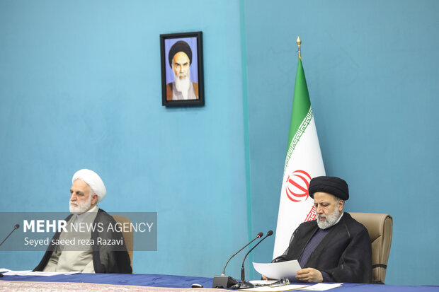  حجت الاسلام سیدابراهیم رئیسی، رئیس جمهور در جلسه شورای عالی انقلاب فرهنگی حضور دارد