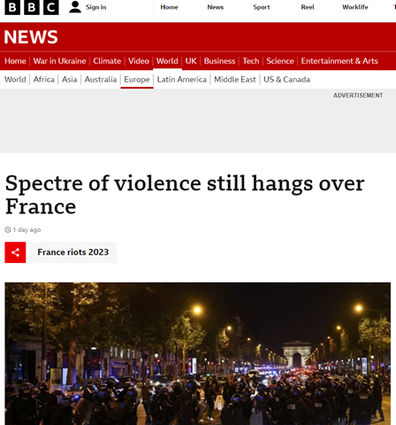 استاندارد دوگانه غرب در برخورد با اعتراضات فرانسه