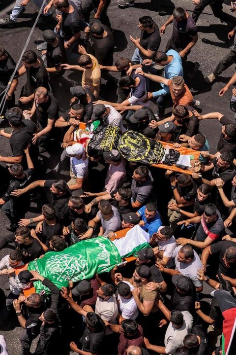 تشییع باشکوه شهدای جنین/ تاکید فلسطینیان بر ادامه مقاومت+ تصاویر