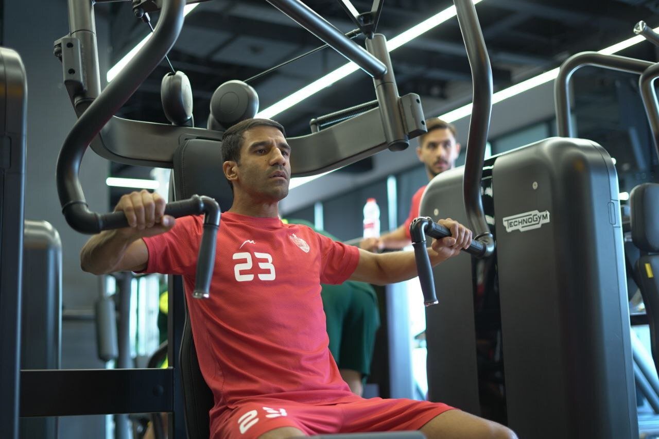 تصاویری از تمرین امروز پرسپولیس در سالن بدنسازی