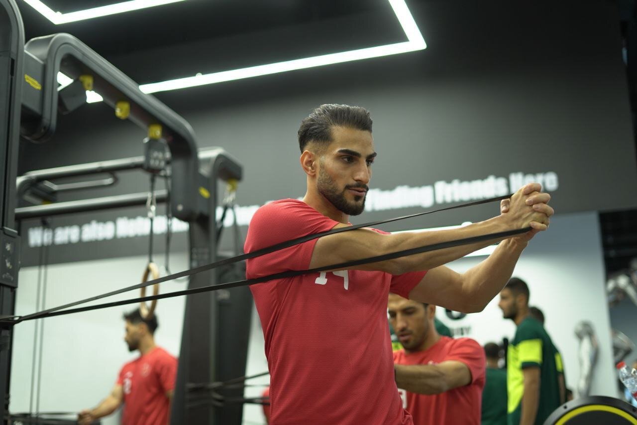 تصاویری از تمرین امروز پرسپولیس در سالن بدنسازی