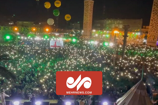 نورپردازی زیبای میدان امام حسین در جشن مهمونی ۱۰ کیلومتری