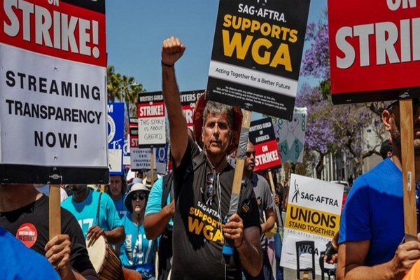 Hollywood actors join writers on strike, halting production