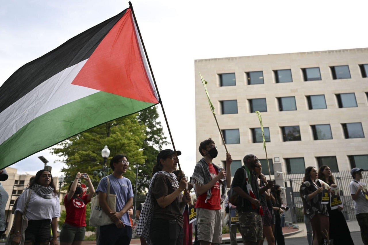 تجمع حامیان فلسطین در پایتخت آمریکا+ تصاویر