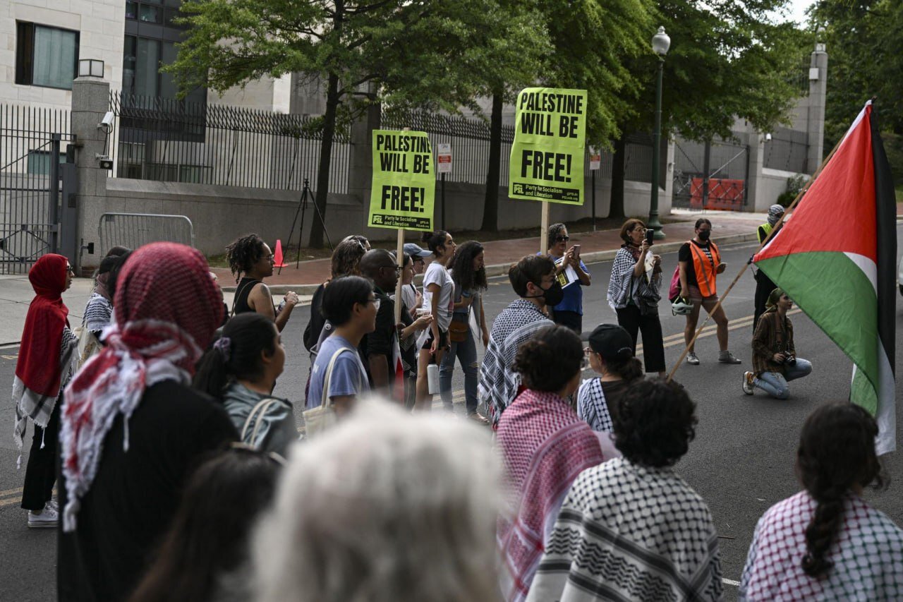 تجمع حامیان فلسطین در پایتخت آمریکا+ تصاویر