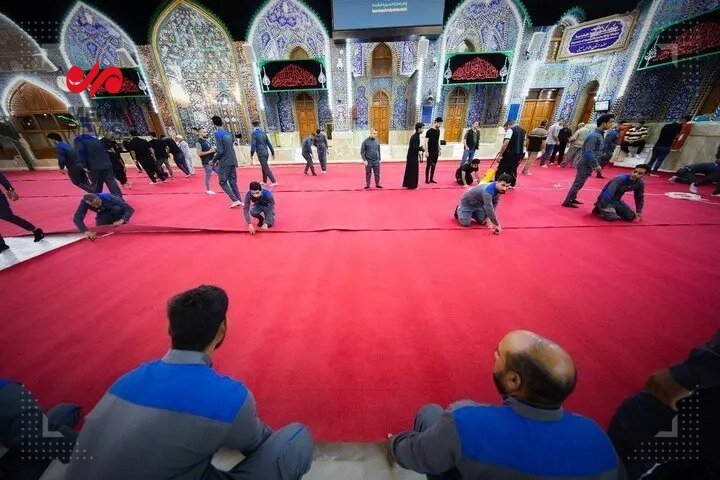 VIDEO: Imam Hussein Holy Shrine covered in red carpets
