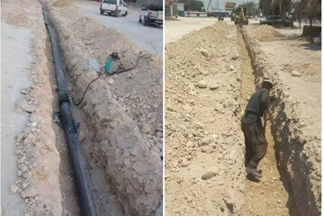 عملیات اجرایی خط انتقال آبرسانی در شهر نخل تقی آغاز شد