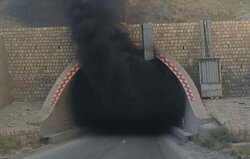 آتش سوزی در تونل تنگه زاغ محور بندرعباس - حاجی آباد مهار شد