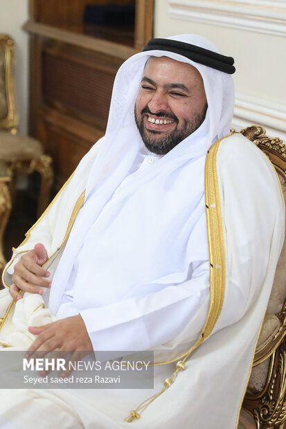 حمد عبدالعزیز الخلیفی وزیر مشاور قطر در محل دیدار وزیر مشاور قطر در امور خارجی با امیرعبداللهیان حضور دارد