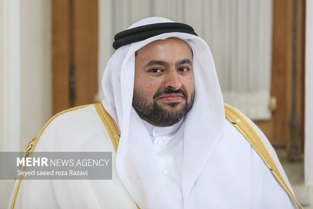 حمد عبدالعزیز الخلیفی وزیر مشاور قطر در محل دیدار وزیر مشاور قطر در امور خارجی با امیرعبداللهیان حضور دارد