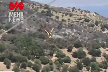 سقوط هواپیمای آتش‌نشان در یونان+ فیلم