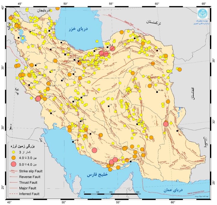 ایران در تیرماه بیش از ۵۳۰بار لرزید/ جدول زلزله‌ها به تفکیک استان