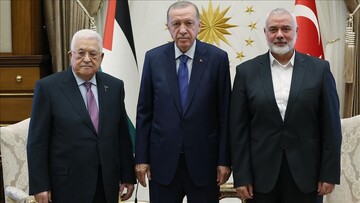 نشست سه جانبه پشت درهای بسته اردوغان با محمود عباس و هنیه