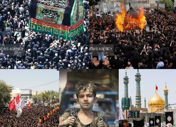 إقامة مجالس العزاء الحسيني ليوم عاشوراء ورفع نداء لبيك يا حسين في أرجاء إيران الإسلامية+الصور