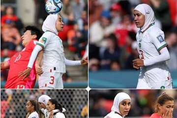 اتفاقی تاریخی در جام‌جهانی زنان/ فوتبالیست مراکشی با حجاب بازی کرد