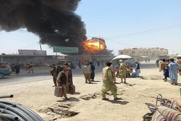 Oil depot on fire in north Afghanistan