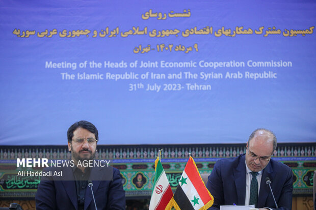 Iran road minister, Syria economy minister press conference
