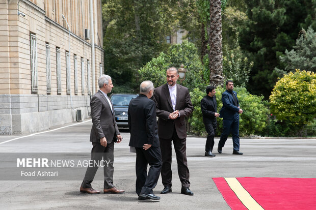 حسین امیر عبدالهییان وزیر امور خارجه ایران در محل دیدار وزرای خارجه سوریه و ایران حضور دارد