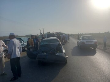 ۱۲ مصدوم در اثر تصادف ۳ خودرو در جاده آق قلا به بندرترکمن