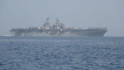 IRGC releases images of US Helicopter carrier entering PG