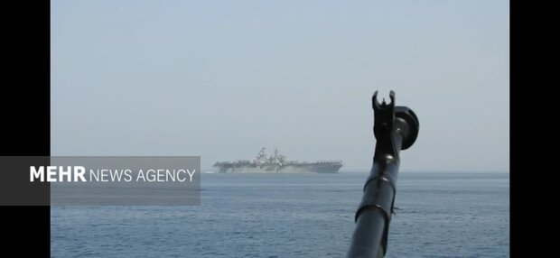 IRGC releases images of US Helicopter carrier entering PG