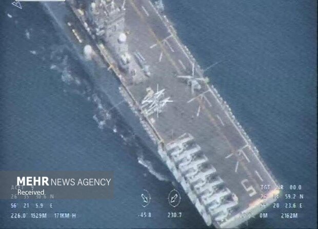 IRGC releases images of US Helicopter carrier entering PG