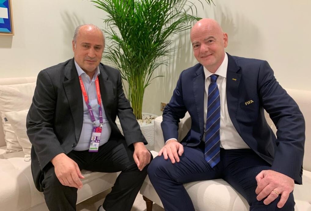 دیدار تاج با اینفانتینو و رئیس فدراسیون فوتبال عربستان دراسترالیا
