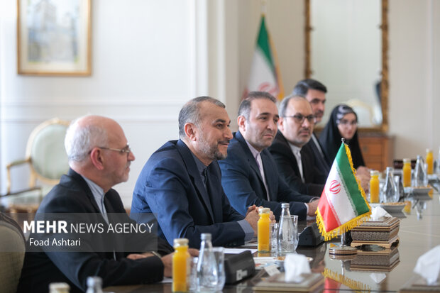 حسین امیرعبدالهییان وزیر امور خارجه ایران در محل دیدار با زمبری عبدالقادر وزیر خارجه مالزی حضور دارد
