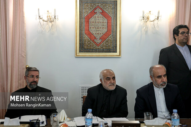 ناصر کنعانی سخنگوی وزارت امور خارجه در  مراسم دیدار وزیر امورخارجه با اعضای کمیسیون امنیت ملی حضور دارد