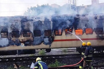 Nine killed in train coach fire in India