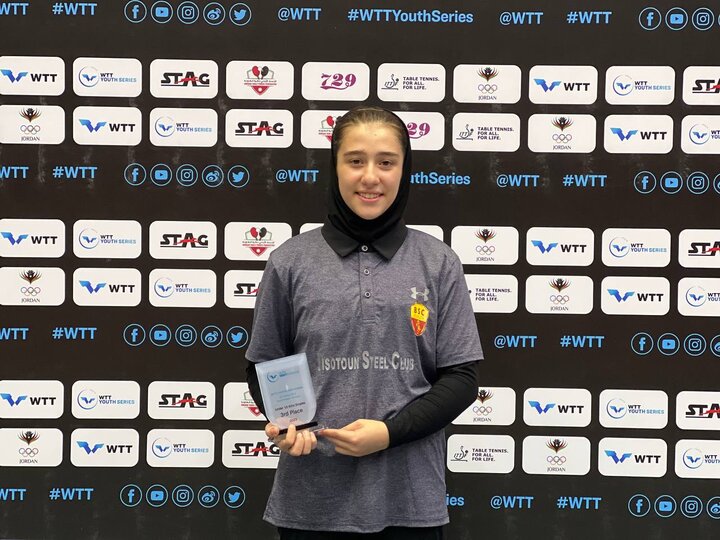 Iran female table tennis player gets bronze in Jordan